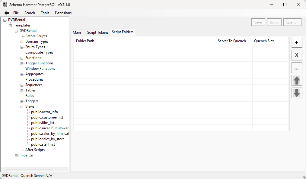 Product editor for script folders